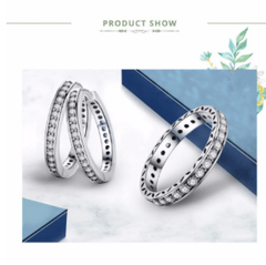 Diamante Studded Silver Hoop Earrings