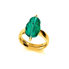 24K Gold Emerald Ring