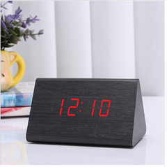Electronic Digital Display Wooden Clock Black
