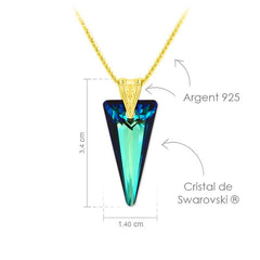 24K Gold Bermuda Blue Stone Pendant Necklace Jewellery Set