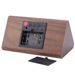 Electronic Digital Display Wooden Clock Brown