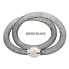 Crystal Mesh Bracelets Set mesh black
