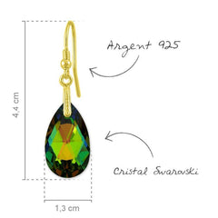 24K Gold Vitrail Pear Earrings