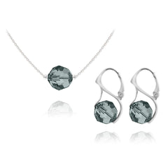 Black Diamond  Silver Jewellery Set