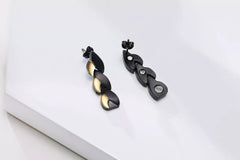 Black and Gold Titanium Earrings