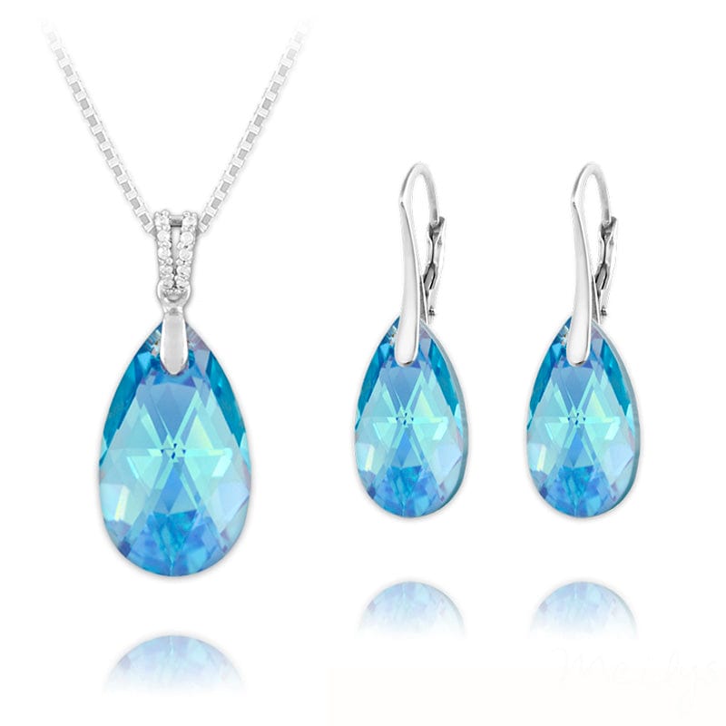 Aquamarine Fine Silver Jewellery Set