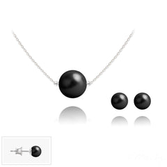 Silver and Black Pearl Fine Jewellery Set