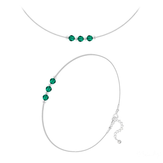 Emerald Green Necklace & Bracelet Fine Jewellery Set