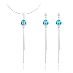 Aquamarine Silver Jewellery Set