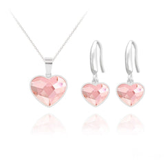 Heart Earrings & Necklace Fine Jewellery Set