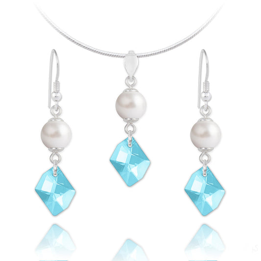 Aquamarine Cosmic Silver Fine Jewellery Set