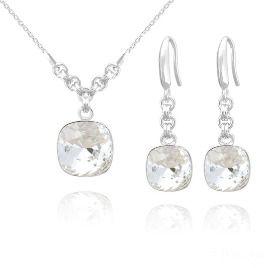 Cushion Cut Fine Silver Jewellery Set