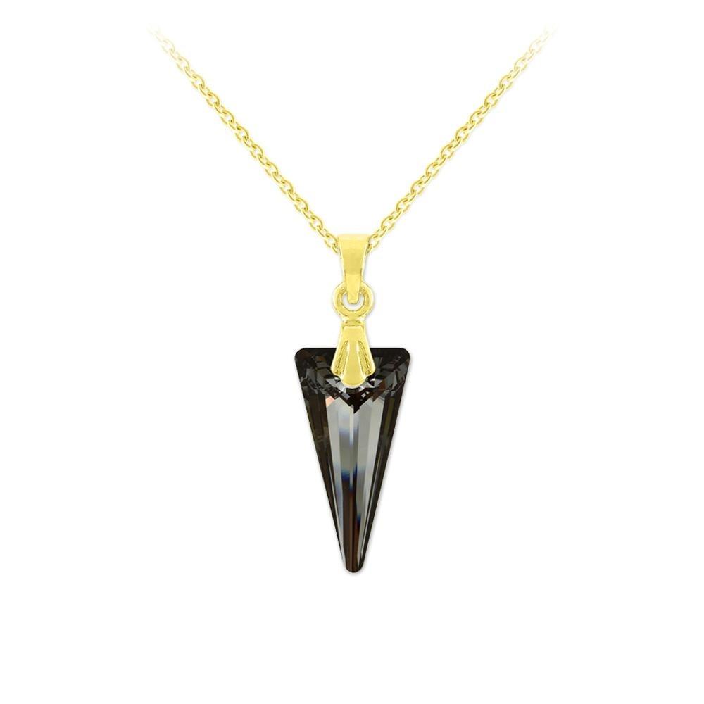 24K Gold Silver Pendant Necklace with Swarovski Crystal