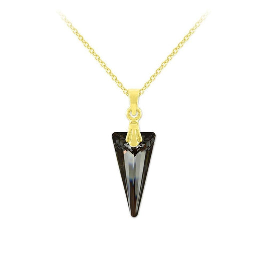 24K Gold  Silver Pendant Necklace with Swarovski Crystal