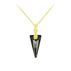 24K Gold Silver Pendant Necklace with Swarovski Crystal