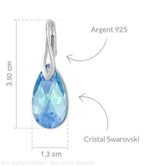 Aquamarine Silver Jewelry Set with Swarovski Crystal