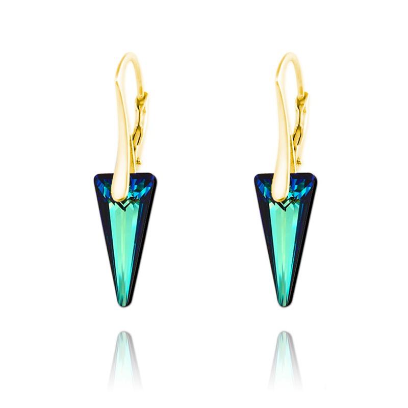 24K Gold Blue Earrings