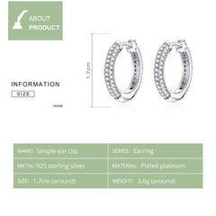 Crystal Studded Silver Hoops