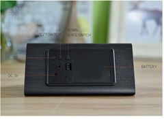 Electronic Digital Display Wooden Clock Black