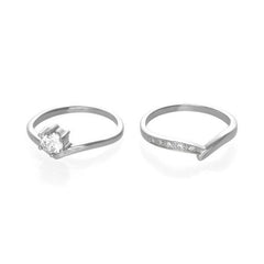 Crystal Wedding Ring Set
