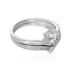 Crystal Wedding Ring Set