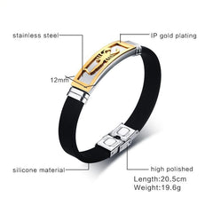 Stainless Scorpion Silicone Bracelet