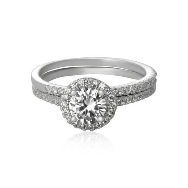 Crystal Studded Wedding Ring Set