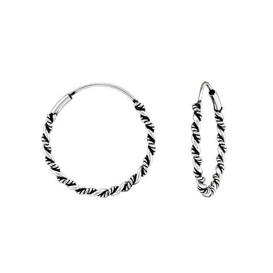Sterling Silver Bali Hoop Earrings