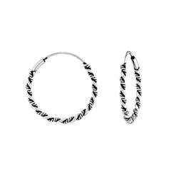 Sterling Silver Bali Hoop Earrings