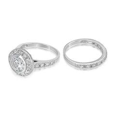 Bezel Halo Ring Set