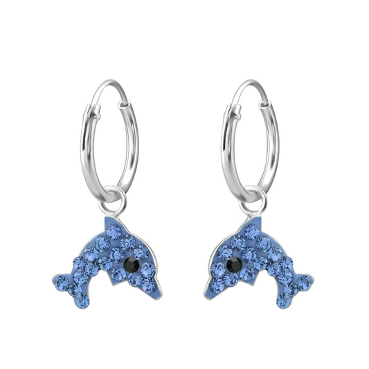 Dolphin Hanging Hoop Earrings for Girls