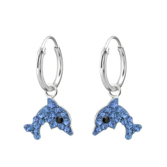Dolphin Hanging Hoop Earrings for Girls