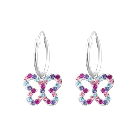 Children's Silver Butterfly earrings