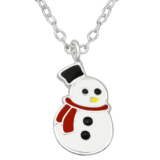 Children's Sterling Silver Snowman Necklace