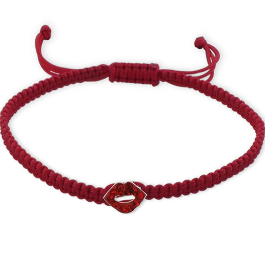 Children's Sterling Silver Adjustable Lips Bracelet 16 CM