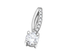 Elegant Silver Pendant Charm with Zirconia Detailing
