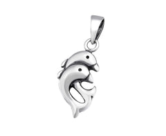 Double Dolphin Silver Pendant
