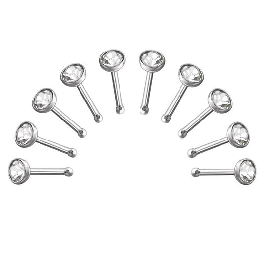 10 X Round Nose Stud Body jewellery 3 mm