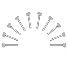 10 X Heart Steel Nose Studs with Ball End