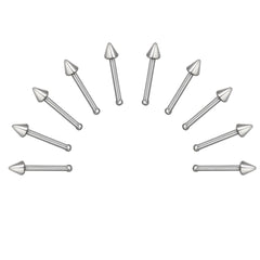 10 X Cone Steel Nose Studs with Ball End 10 MM