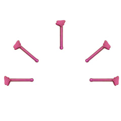5 X Pink Butterfly Steel Nose Studs with Ball End