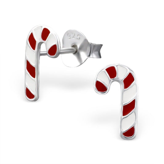 Children's Candy Cane Ear Studs