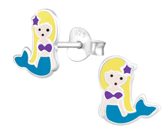 Children's Silver Mermaid Stud Earring