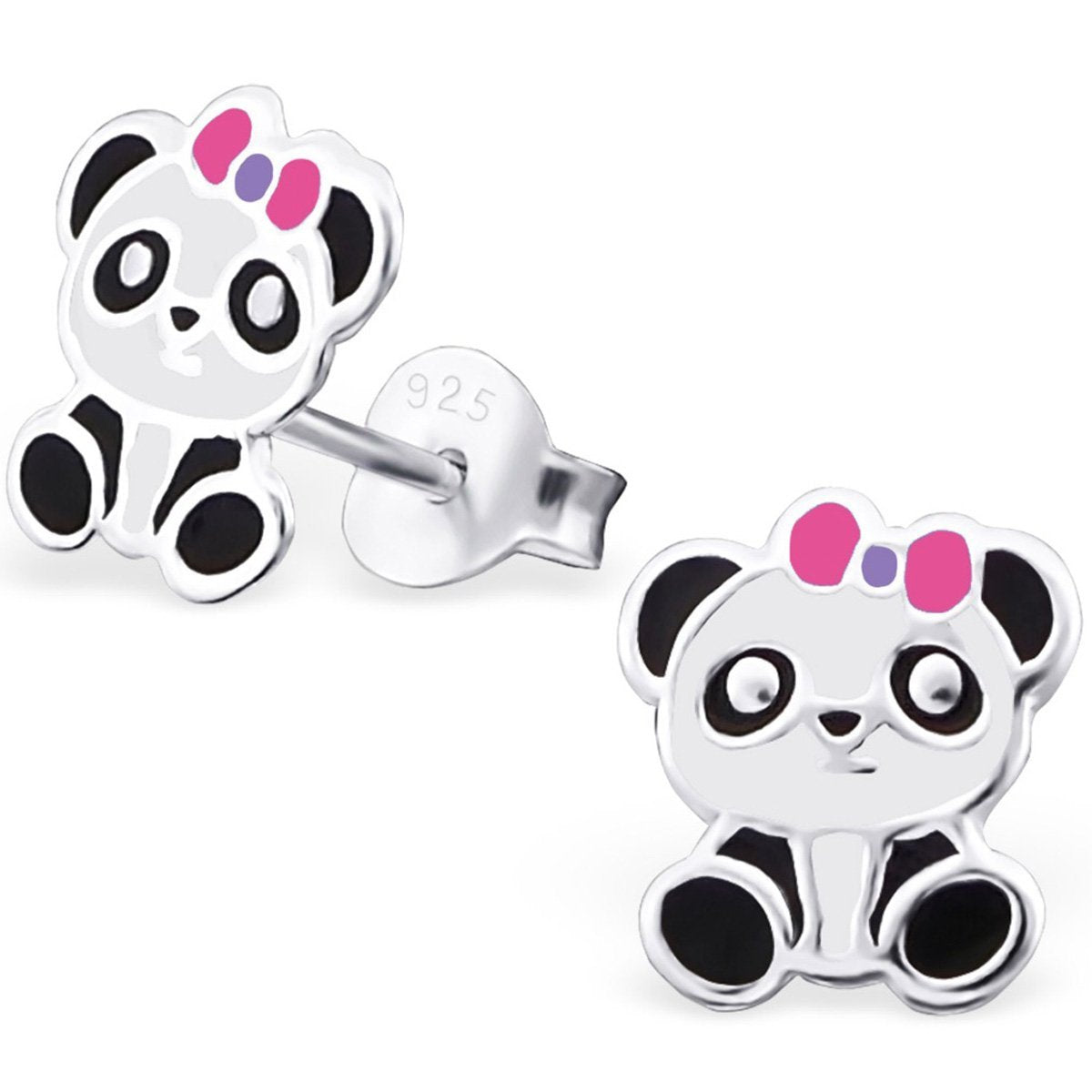 Children's Sterling Silver Panda Ear Studs