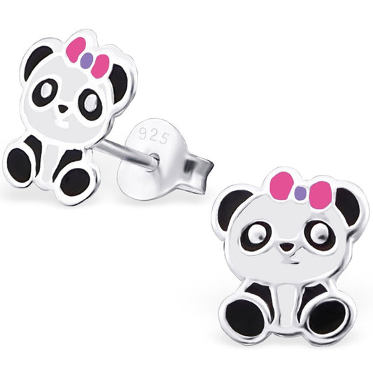 Children's Sterling Silver Panda Ear Studs