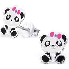 Children's Sterling Silver Panda Ear Studs