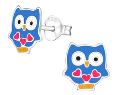 Children's Sterling Silver Owl Studs