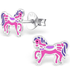 Children's Silver Pony Ear Studs