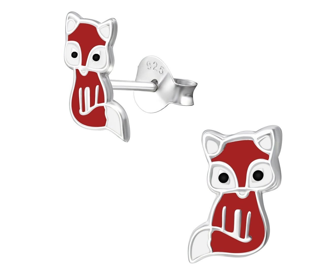 Children's Sterling Silver Fox Stud Earrings