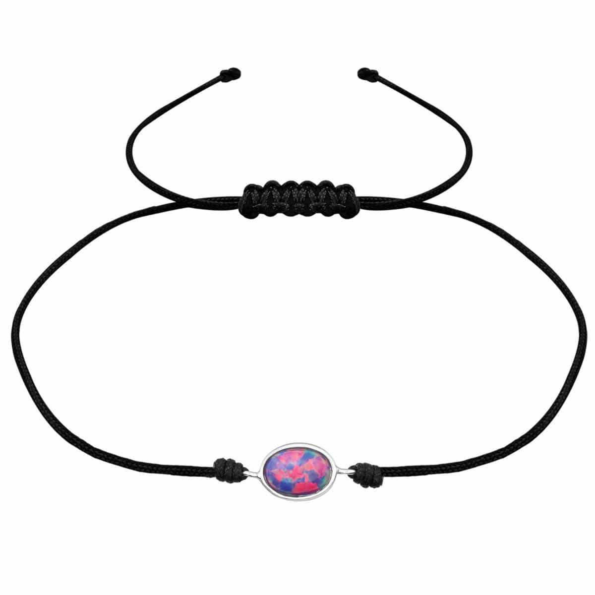 Sterling Silver Multi Lavender Opal Corded Bracelet